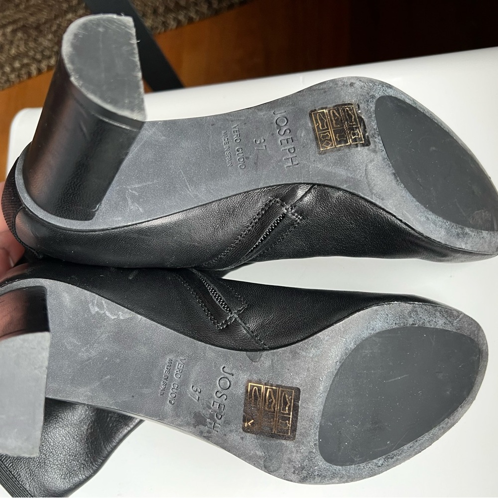 Joseph Leather Block Heel Ankle Sock Boots - Picture 8 of 11